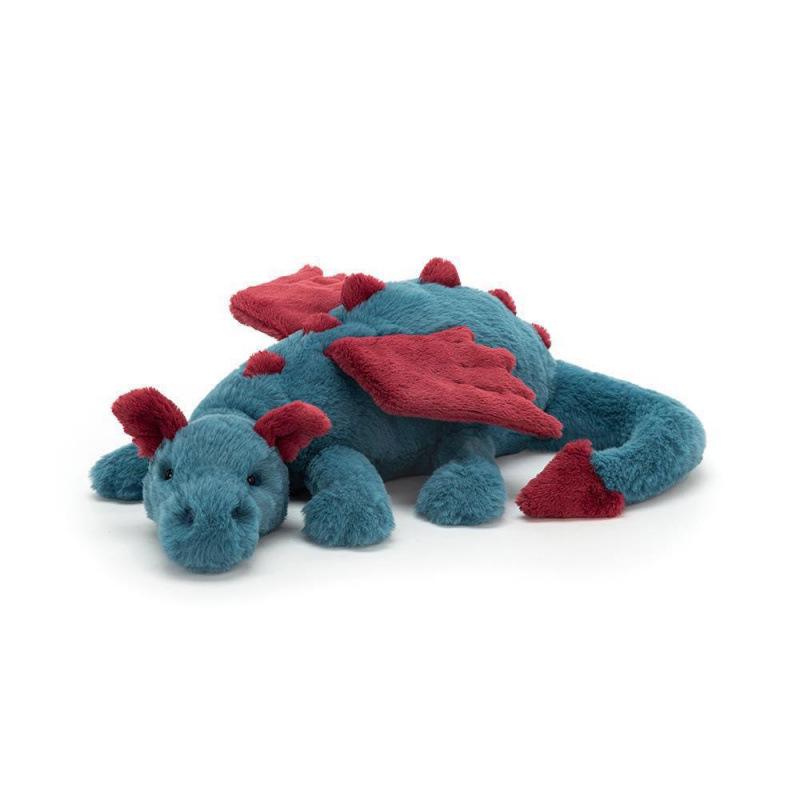 Jelly Sky Blue Rainbow Snow Dragon Plush Toy - Large Leg-Clamping Pillow for Women