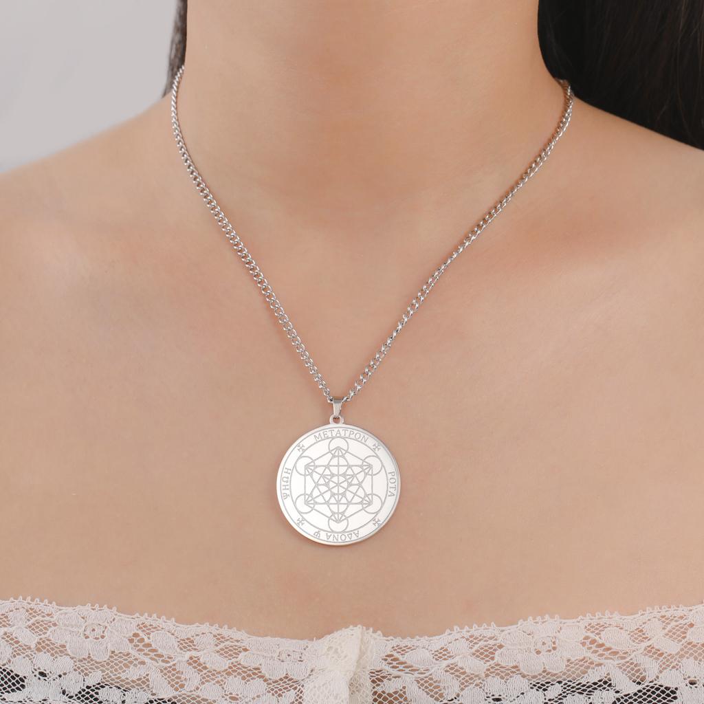 Lucktune Seven Archangels Necklace Men Women's Stainless Steel Necklace Protection Amulet Jewelry Talisman Seal of Solomon Gift
