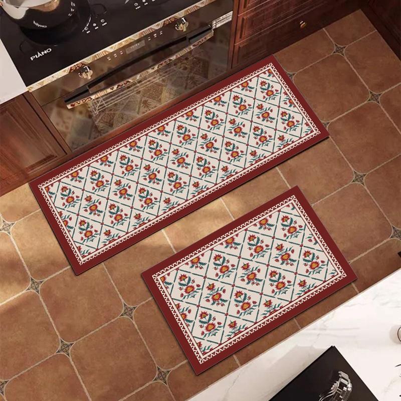 Retro Stly Kitchen Mat Absorbent Foot Mats Non-Slip Bathroom Rugs Carpet for Living Room Home Decor Rug Bedroom Doormat