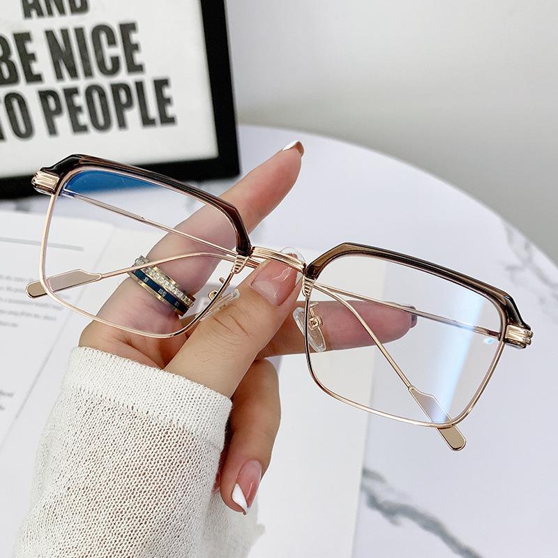 

Zs52062 Большая квадратная оправа для маленького лица, мужские очки с защитой от синего света, оправа без градуса, можно сочетать с очками