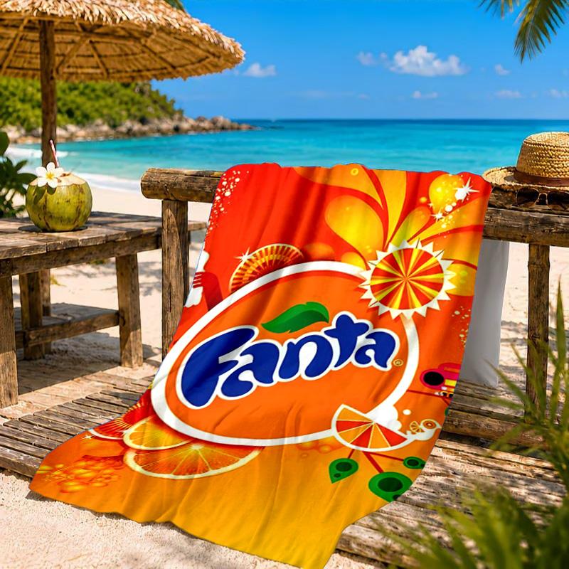 Fanta Orange Refreshment Beach Towel, Quick-drying, Easy to Care for, Suitable for Both Fitness and Beach Vacations,Sports Essential
