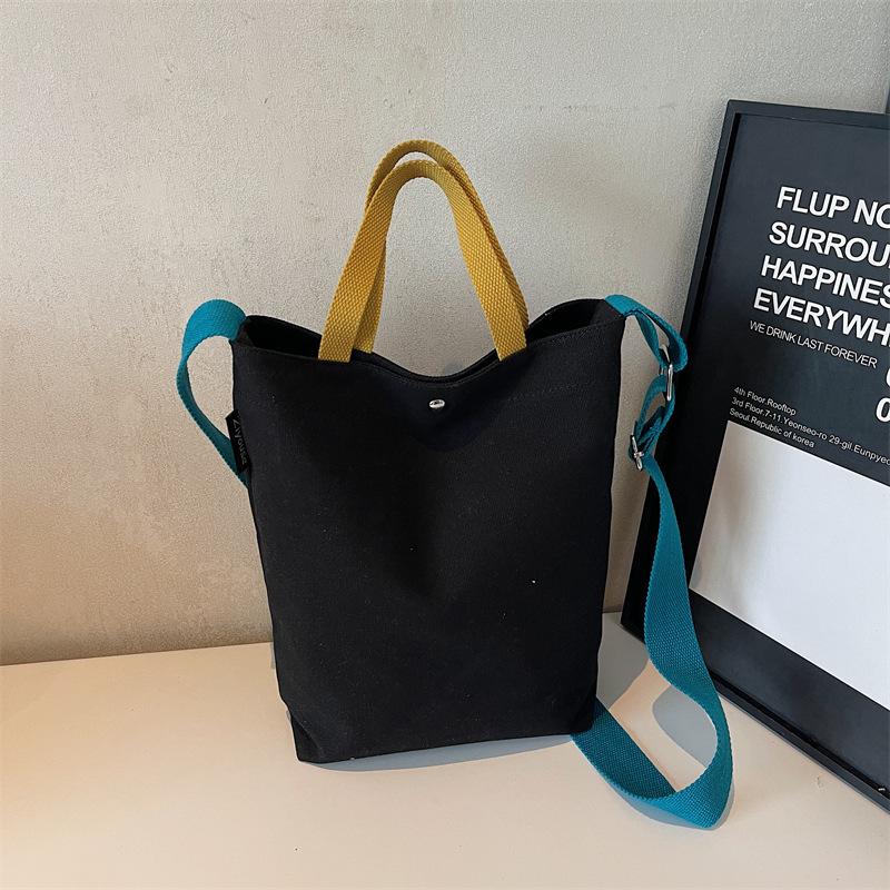 2025 Autumn New Large-Capacity Commuter Canvas Tote Bag Korean Niche Leisure Literature and Art Student Shoulder Bag