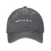 2026 Vintage Ponytail Baseball Cap Adjustable Sunhat Spacex White Logo Spring Summer Cap Washed Casquette Casual