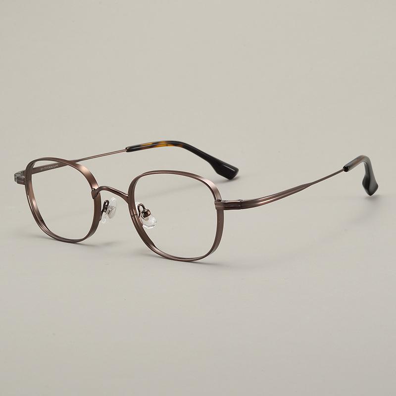 

Design Replica Pure Titanium Ultra Light Glasse Frame Men Woman Widened Luxury Gafas Oval Small Face Eyewear Diopter Eyeglasses Demo Lens кавовий