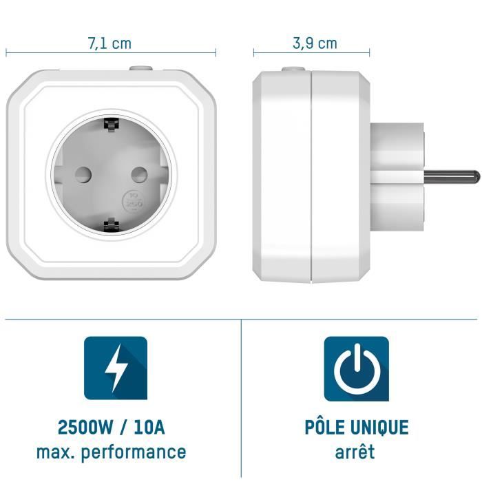 Prise de minuterie - ANSMANN - AES1 - Économie d'énergie - Intérieur - Blanc