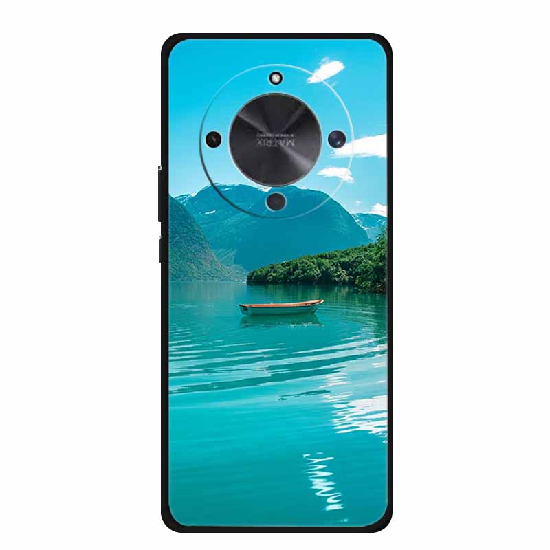 Phone Case For Honor X70 5G 2025 Case X 70 Coque Flowers Black Silicone Soft Back Cover For Honor X70 Cases HonorX70 Funda 6.79"