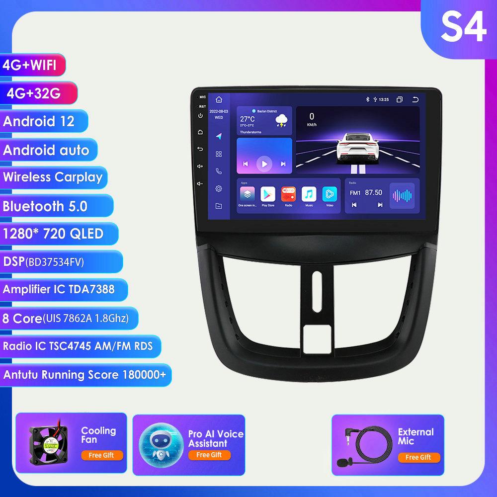 DSP IPS Android 12 Bilradio Multimedia Videospiller for Peugeot 207 CC 207CC 2006 - 2015 GPS 2Din RDS Stereo Intelligent Skjerm Autoradio Carplay