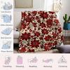 Burgundy Floral Flannel Blanket Warm Soft Halloween Christmas Couch Warm Cozy Decorative Decor Gift for All Season