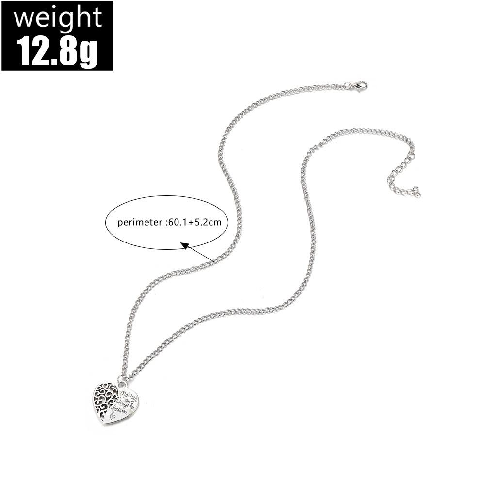 English Lettering Mother & Duaghter Mother And Daughter Love Hollow Necklace Necklace