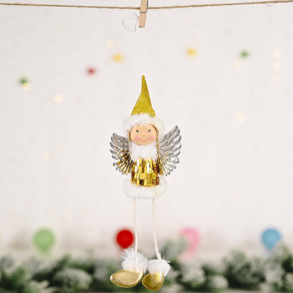 Shimmering Unique Sequin Wings Girl Hanging Decor For Enchanting Christmas Vibes