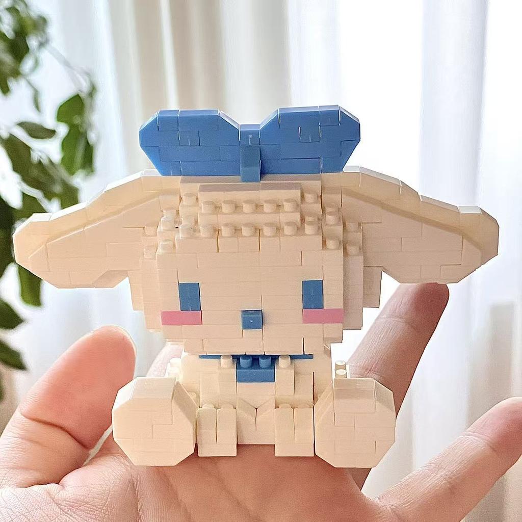 Sanrio Cartoon Character Micro Building Blocks Cinnamoroll Kuromi Mini Bricks Educational Assembly Toy For Kids Collectors Gift