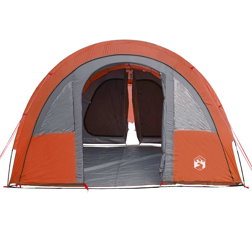 Vidaxl Tenda da Campeggio, 4 Persone, Grigio-Arancione, Impermeabile