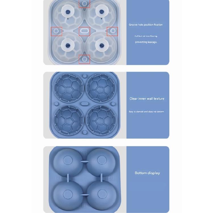 Soccer Shape Ice Cubes Maker Molds Creative Football Themed Ice Tray For Sports Event Drink Accessories