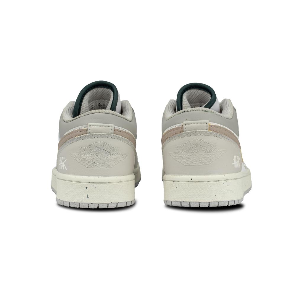 Jordan Air Jordan 1 Leather Coverage Low Top Vintage Basketball Shoes Unisex Coffee FQ7687-300(Team1117)