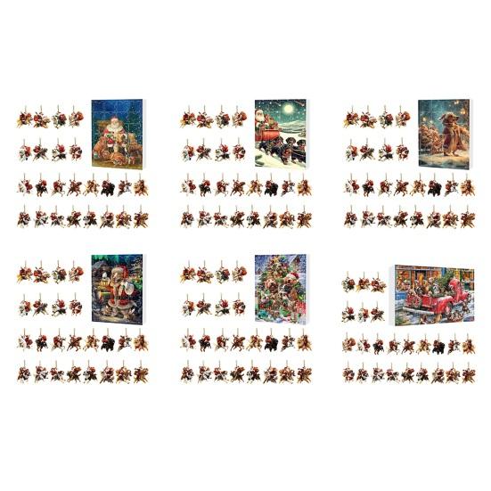 Dog Advent Calendar 24 Days Dog Theme Christmas Countdown Calendar 2D Dog And Santa Decorations Fun Holiday Gift Keepsake for Family Kids Dog Lovers