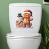 Simulated Snowman Gingerbread House and Gingerbread Man Toilet Stickers, Bathroom Decoration Stickers