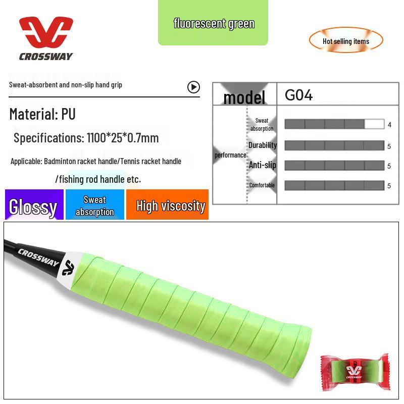 Candy Anti-Slip Sweat-Absorbent Badminton/Tennis Racket Grip - Shock-Absorbing, Individually Packed.