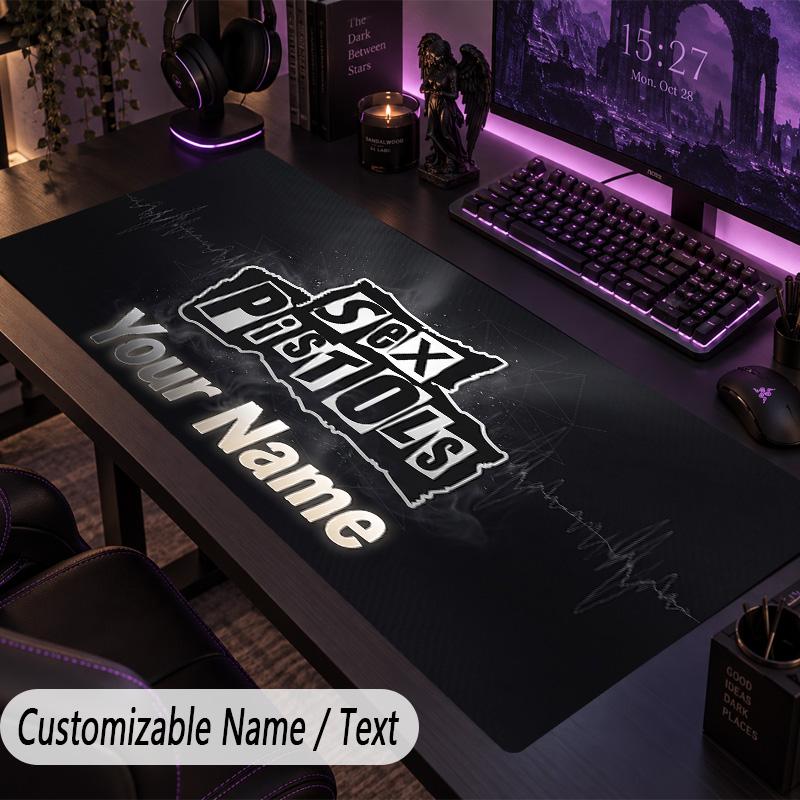 Large Mouse PadSex Pistols Custom Name Text Personalized Desk Mat Non Slip Gaming Pad