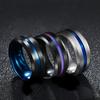 8MM Unisex bižuterie s tenkým broušeným páskem a tenkými linkami uvnitř