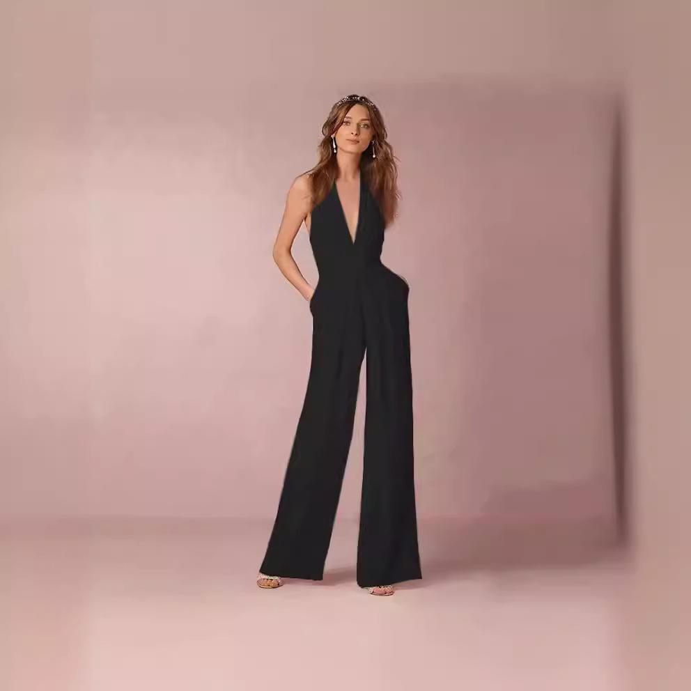 European and American Spring Casual Jumpsuit Ebay Sexy Sleeveless Neck Jumpsuit