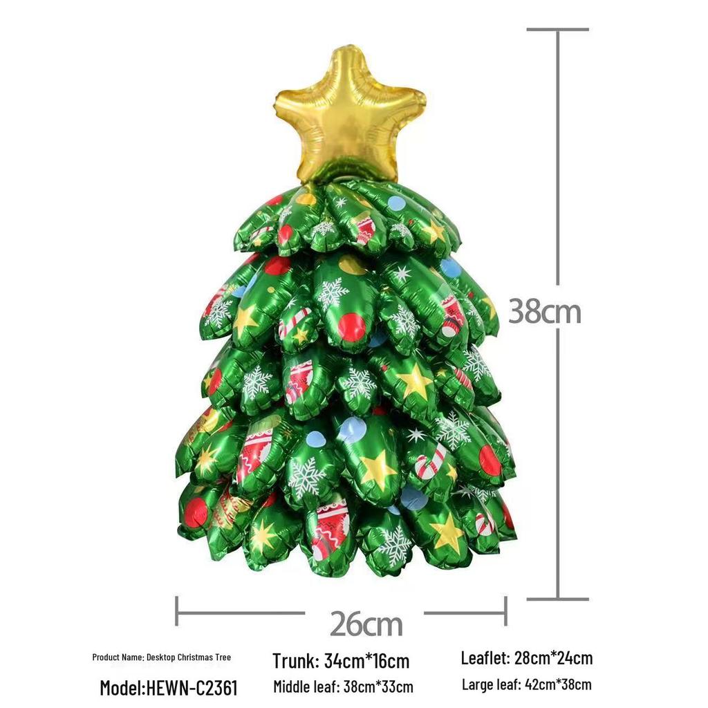 Large Christmas Tree and Santa Claus Aluminum Foil Balloons for Window Display 
