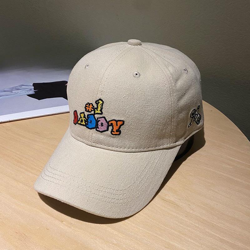 Big Head Hat for Women Spring and Summer Wide Hat Soft Top Baseball Hat Men Four Seasons Baseball Cap Colorful Letter Embroidery Korean Version