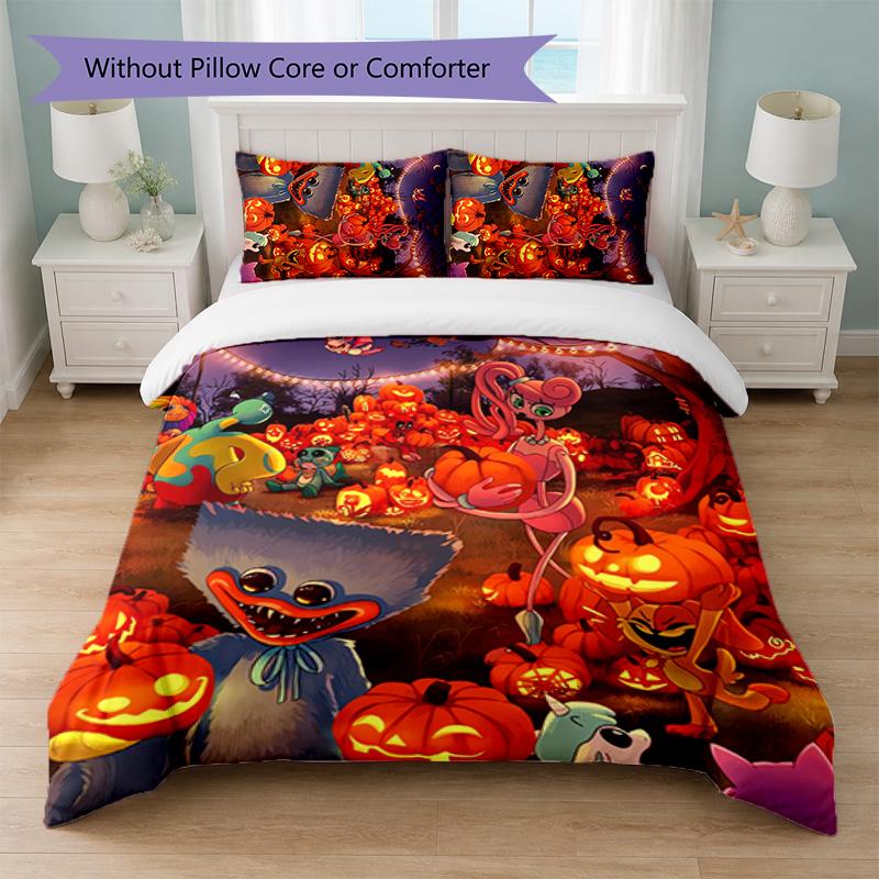 Poppy Playtime Stampa Set Copripiumino 3 Pezzi 1 Copripiumino e 2 Federe Biancheria da Letto Morbida per Camera da Letto Domestica
