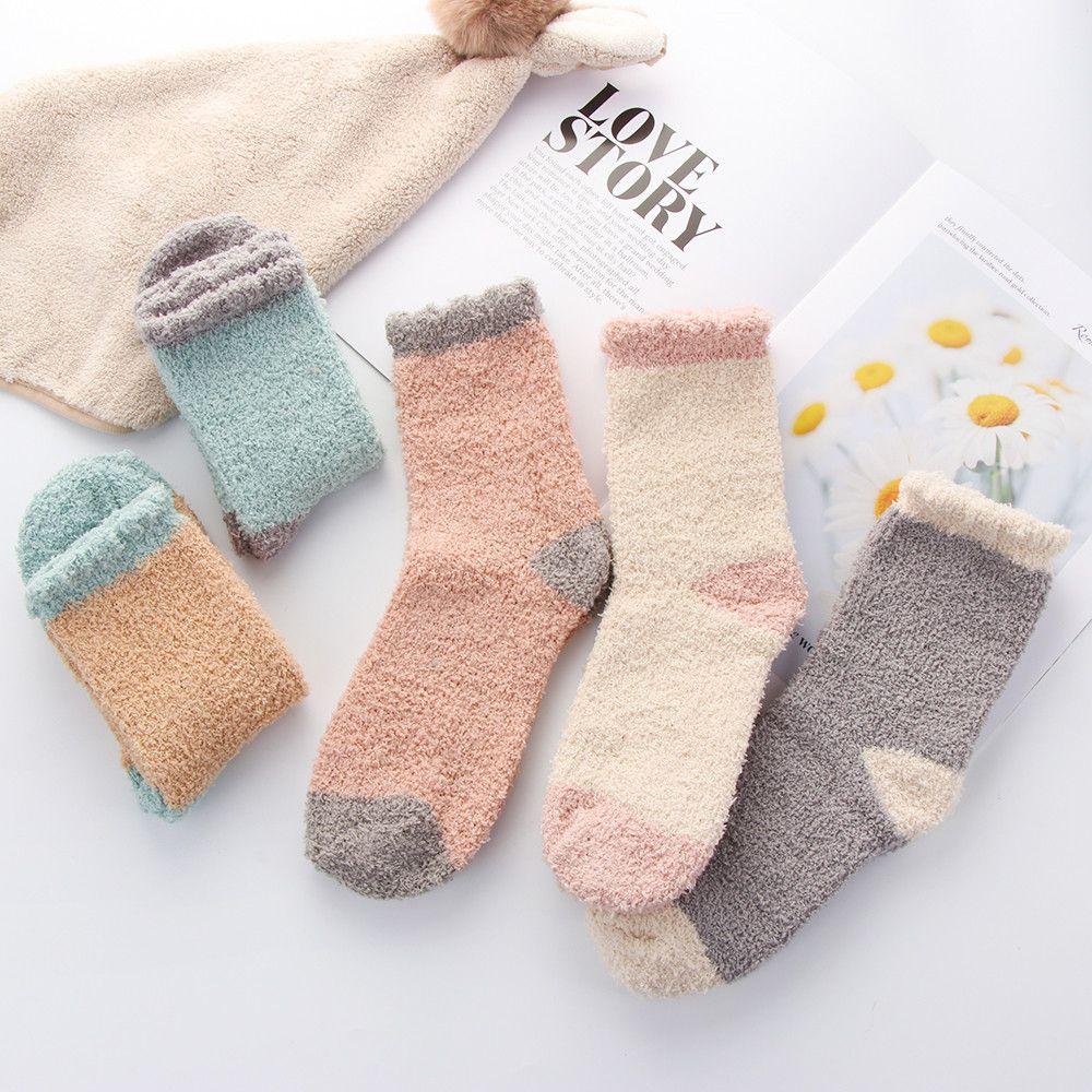 Fluffy Plush Winter Warm Cashmere Sox Thickening Soft Coral velvet socks