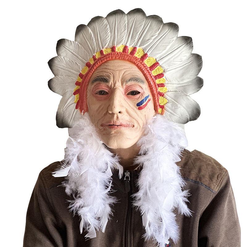 Латексная маска Головной убор Индейского вождя Adult size