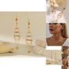 Modern 2023 Gold Plated Geometric Crystal Stone Heart Tassel Earrings For Women