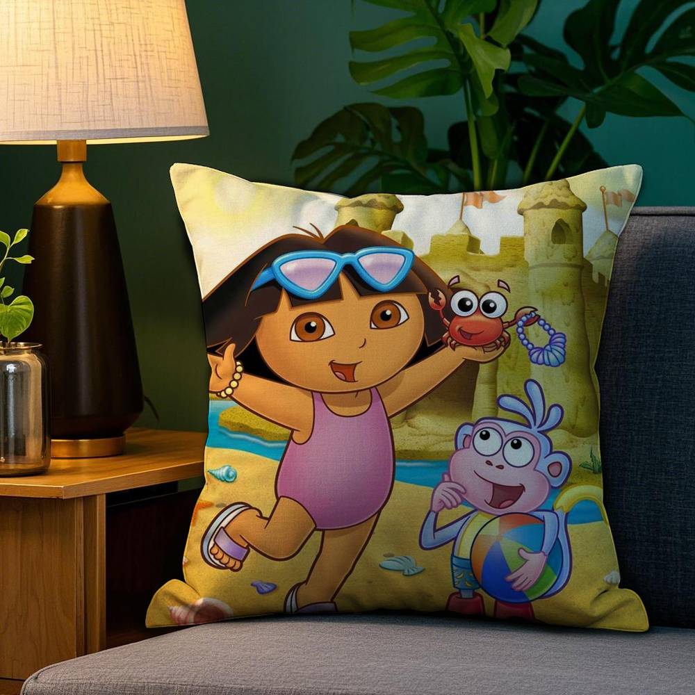 Cute D-Dora Pillow Case Plush Linen Soft Double Sided Printed Design Throw Cushion Decorative Home