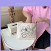 Japanese Floral Embroidery Portable Large Capacity Cosmetic Bag Street Fashion Canvas Lipstick Storage Bag