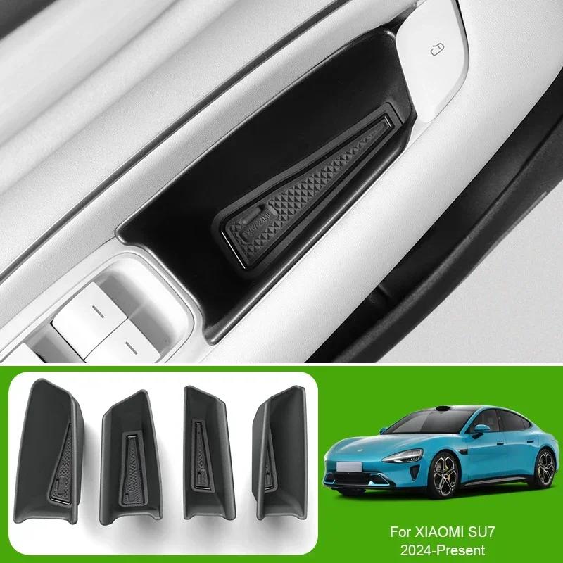 Car Armrest Box Storage Door Organizer Barrel For XIAOMI SU7 2024-Present GPS Under Central Control Tray Water Cup Holder