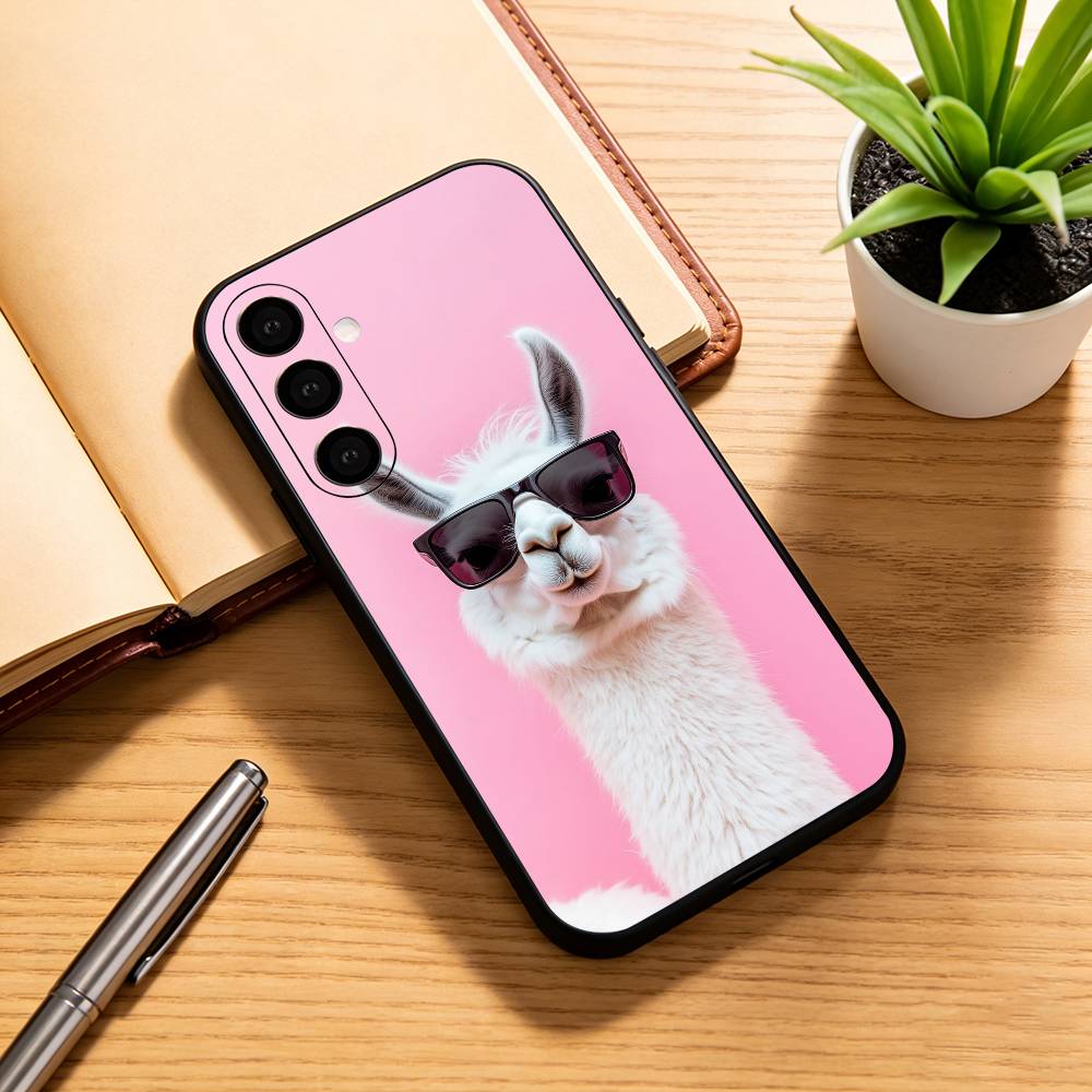 

F-Funny A-Animals A-Alpaca Phone Case For Samsung Galaxy A73,A72,A71,A70,A53,A52,A51,Others Soft Black Cover Samsung a21