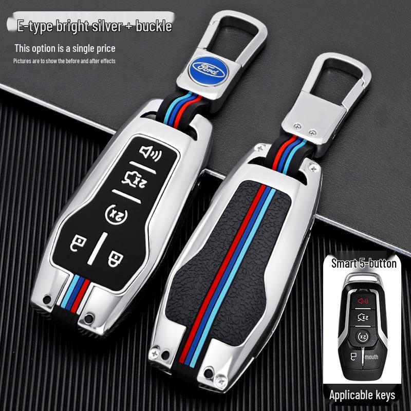2018 Ford Taurus, Mustang, Raptor, F150, Explorer Key Case - Metal Shell with Buckle