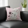 Character Pink Rabbit Cushion Cover Natural Linen Pillowcase Set AllinOne Decor for Sofa Bedroom  Chair