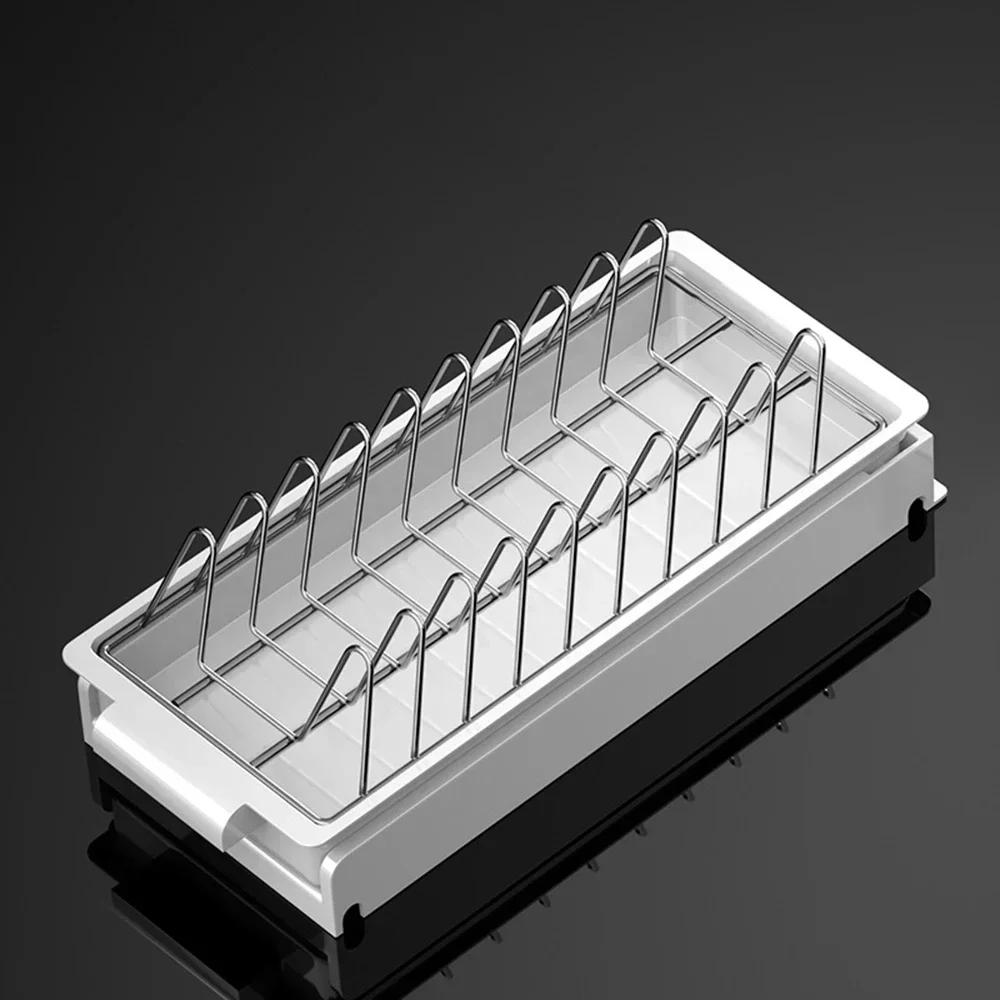 Kitchen Pull-out Dish Rack with Drawer Bowls Dishes Drainer Storage Drying Rack Tableware Holder Under Sink Cabinet Organizer