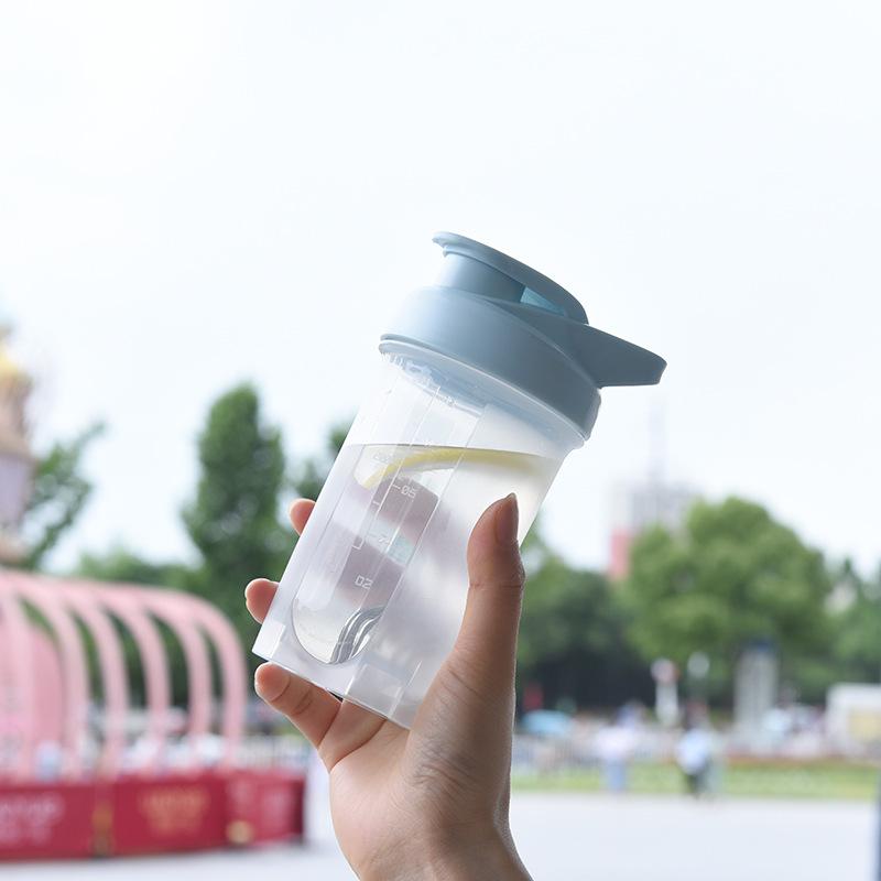 300ml Water Bottle Leak Proof Sports Plastic Bottles Portable Fitness Shaker Cup Handheld Outdoor Water Cup Milk Shake Mixing Cup
