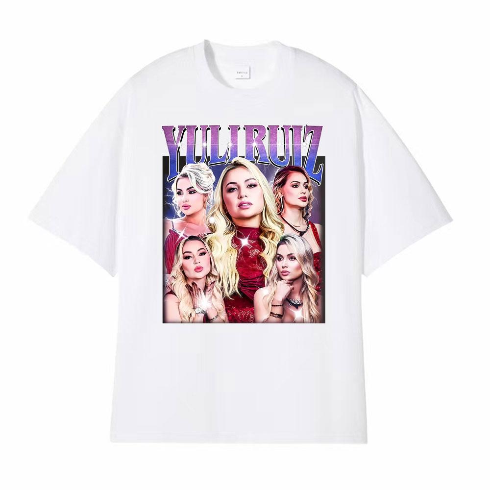 Yuli Ruiz Unisex Vintage Style Printed T Shirts Unisex Wounisex Harajuku Fashion Hot Sale T Shirt Cotton Oversized Tshirts Streetwear