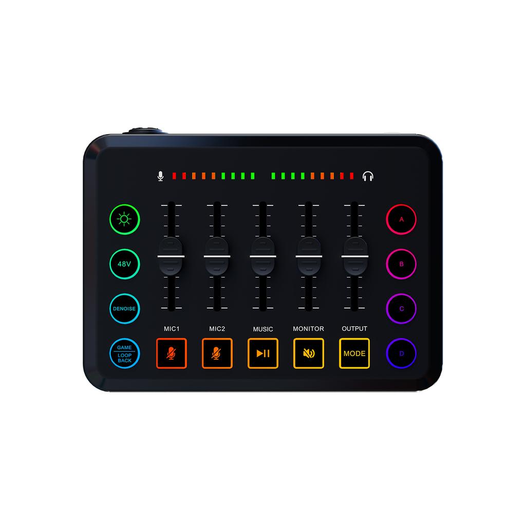 Podcast Equipment Bundle, Streaming Audio Interface Kit with Condenser Microphone, Noise Reduction, Live Sound Card