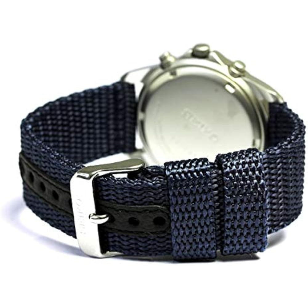 Navy Police Officer Self-Defense Public Servant SEIKO 100m Waterproof Chronograph Nylon Strap Wat...