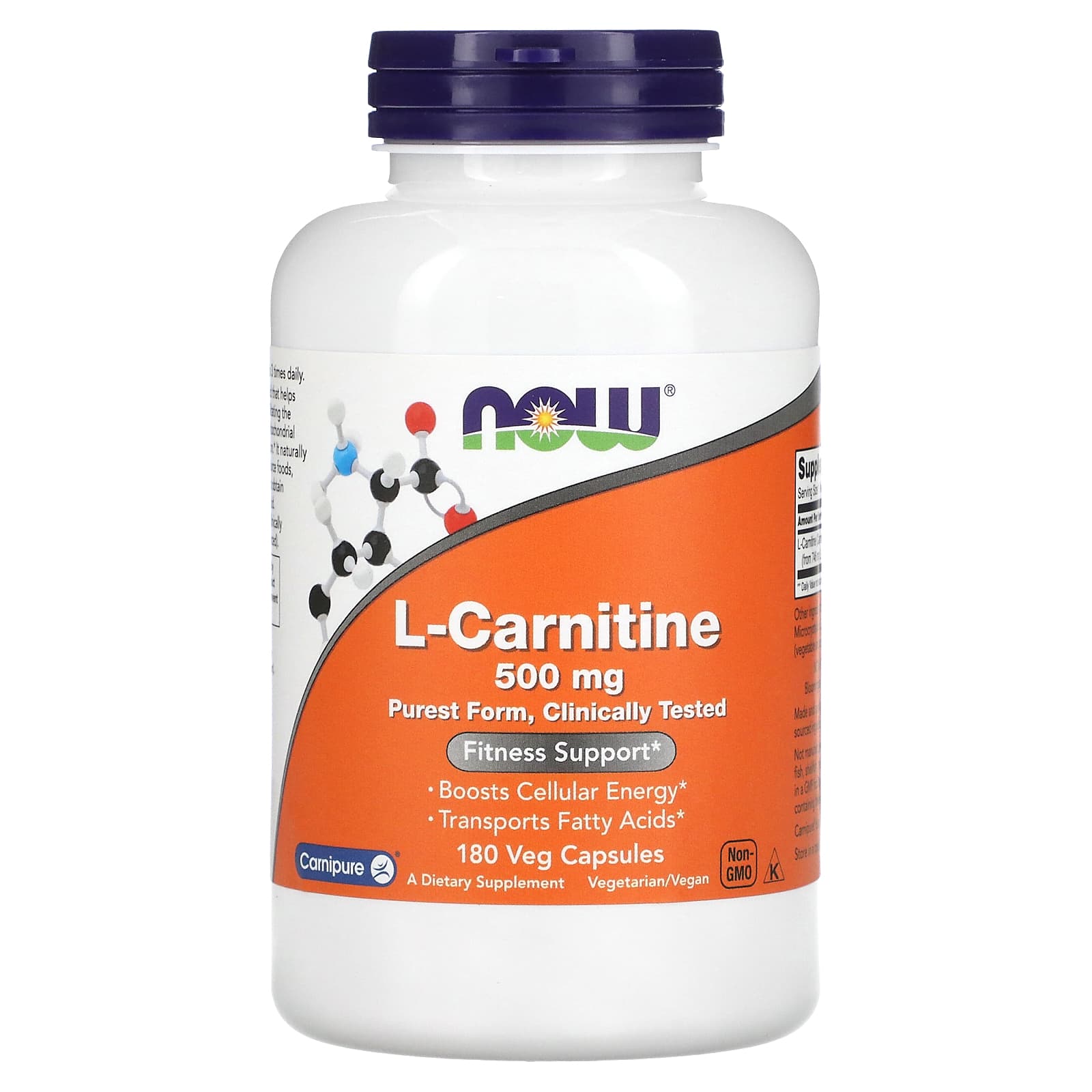 

NOW Foods, L-Carnitine, 500 mg, 180 Veggie Capsules