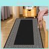 Modern Minimalist Black Kitchen Mat Set Non-slip Polyester Fiber Machine Washable