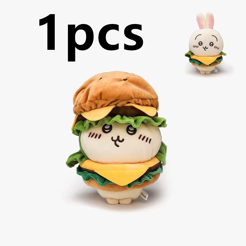 Charming Eight-piece Plush Doll Hamburger Clothes Baby Clothes Plush Toys Kawaii Super Charming Doll Gifts Room Decoration