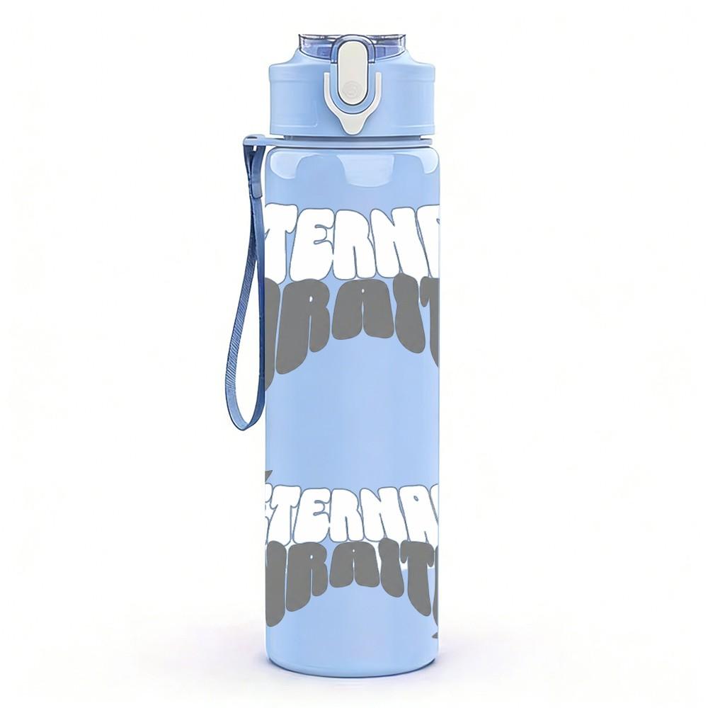 1PC Grunge Broken Star Slogan Art Print 750ml Color Plastic Sports Water Bottle Leakproof Flip Straw Lid Suitable for Sports Office Home Use