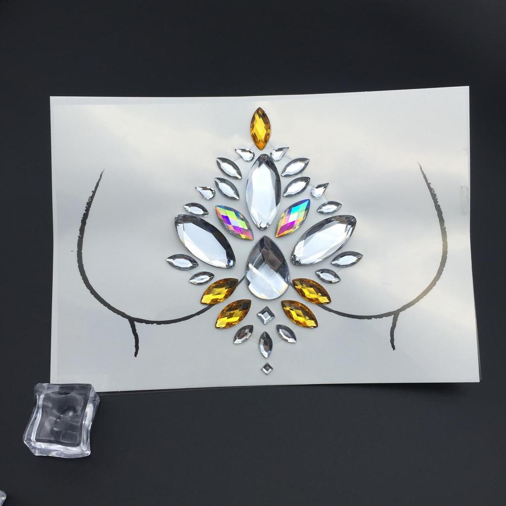 High-Quality Rhinestone Tattoo Stickers for Face and Nipple 