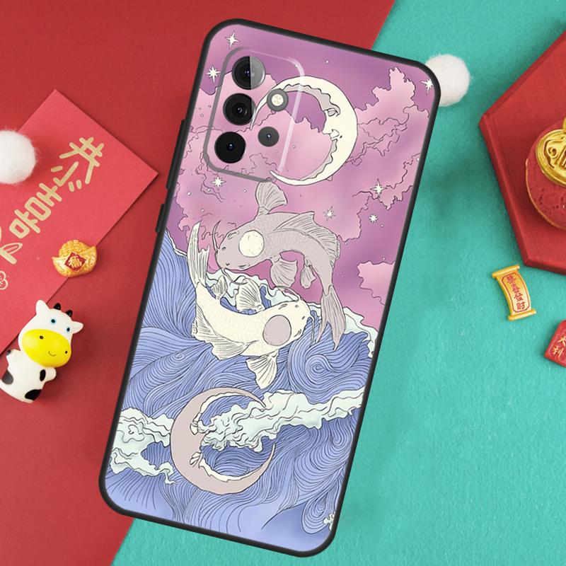 Koi Fish Yin Yang Case For Samsung Galaxy A17 A55 A35 A15 A32 A52 A13 A33 A53 A14 A34 A54 A06 A16 A26 A36 A56