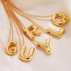 Glossy Titanium Steel Alphabet Necklace for Women - Non-fading, High-grade Letter Pendant On Clavicle Chain