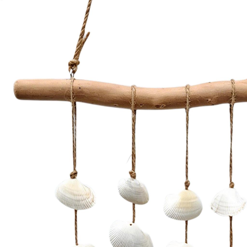 Beach Wall Decor Wind Chimes Boho Natural Decorative Ornament Sea Shell Wall Decor For Living Room Bedroom Home Wedding Door