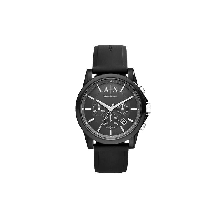 ARMANI EXCHANGEAE Wrist Watch Quartz Movement Silicone Strap 44mm Black Dial Men s Watches AX1326 AX1326